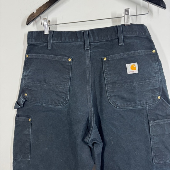Vintage Carhartt Double Knee Canvas Carpente Pants Black 34x30 Made in USA - Picture 7 of 14